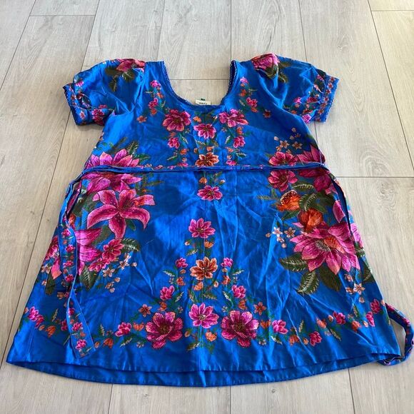 FARM Rio Women's Blue Summer Fruit Scarf Dress size L - Picture 4 of 11